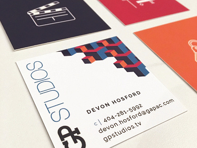 GP Studios - Business Cards brand branding business cards design graphic design icons logo pattern print