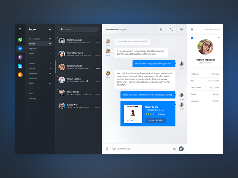 IM - Chat Dashboard PSD