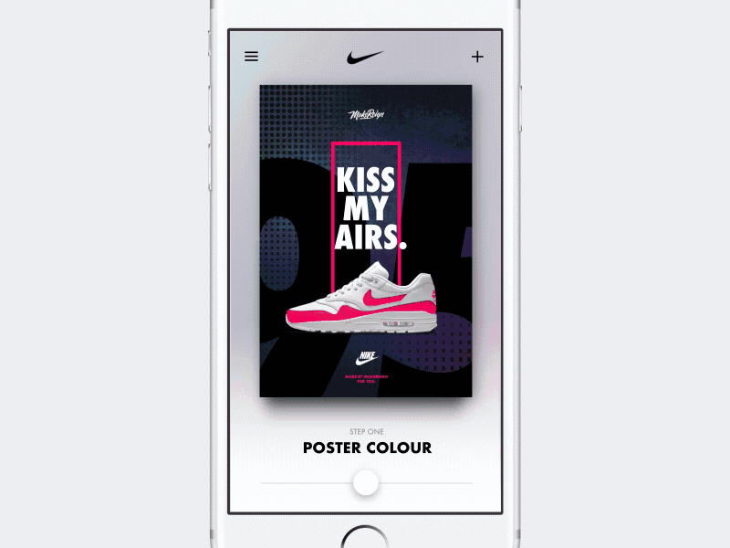 Nike Poster Creator app animation controllers customization file free gif nike poster prd principle ui user interface