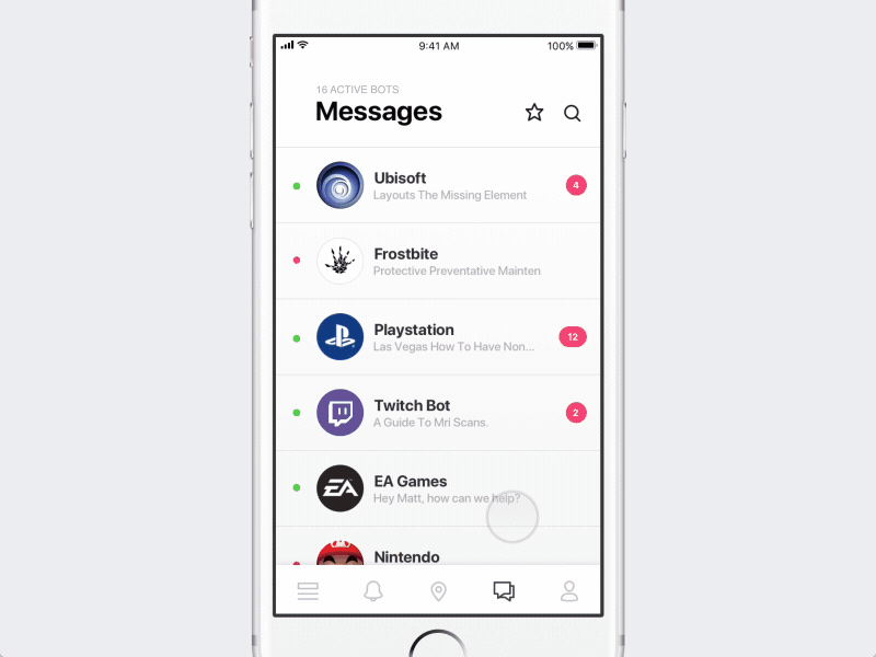 Chat bot and Voice command app bot chat compontents design gif ios principle voice