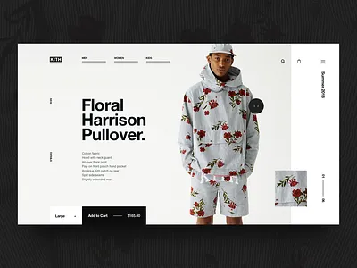 Kith PDP Exploration clothing design details ecommerce kith product shopping typography ui user interface ux web