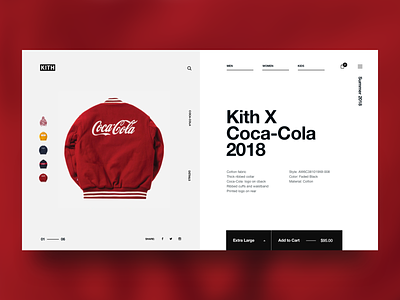 Kith x CocaCola design details ecommerce pdp product shopping typography ui user interface ux web