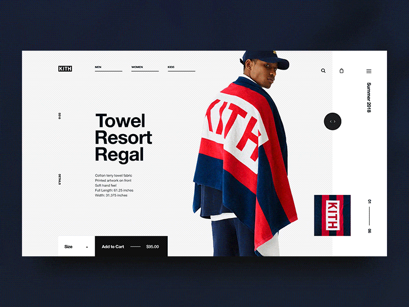 Kith Transitions design details ecommerce gif interactions kith principle product typography ui user interface ux web