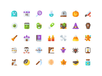 halloween icon set ( flat ) icon free