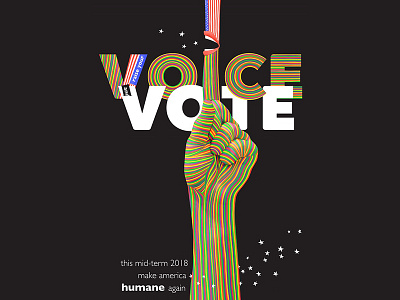 Raise your Voice & Vote Poster astropad graphic design photoshop poster typography