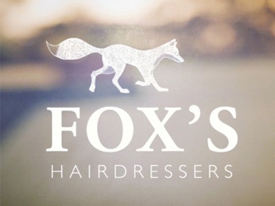 Fox' Hairdressers fox hair hairdressers salon illustration logo branding brand typography tail gillsans