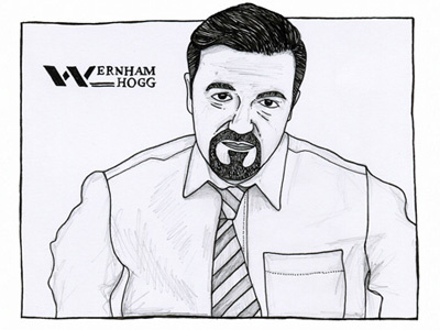 David Brent comedy portrait drawing illustration pen pencil logo david brent the office