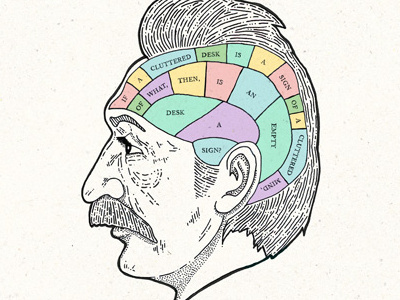 Albert Einstein albert einstein brain colour einstein hand type illustration moustache quote