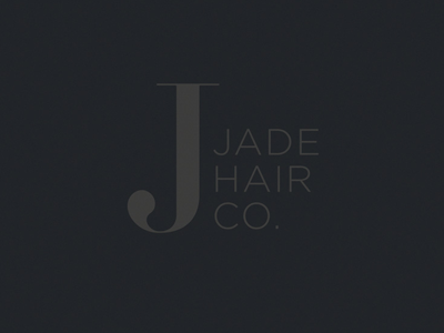 Jade Hair Co. hair salon logo j typography
