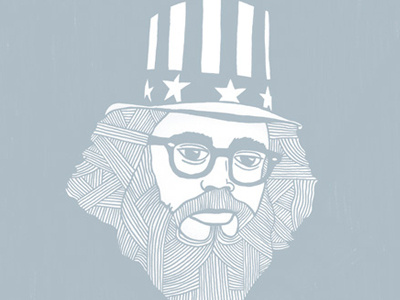 Ginsberg allen ginsberg america beard glasses hat illustration lines poet poetry texture