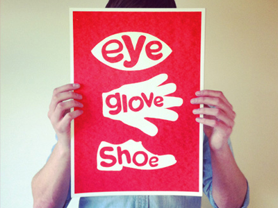 Eye glove shoe eye glove gloves illustration love print red screen shoe shoes typography valentine valentines day