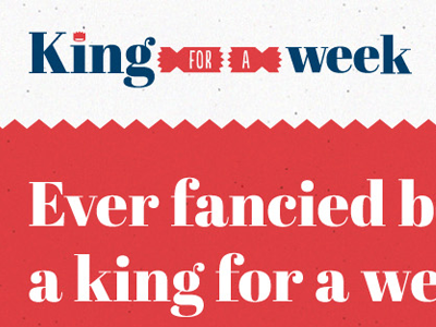 King for a week christmas cracker crown font king logo red serif spikes texture website xmas