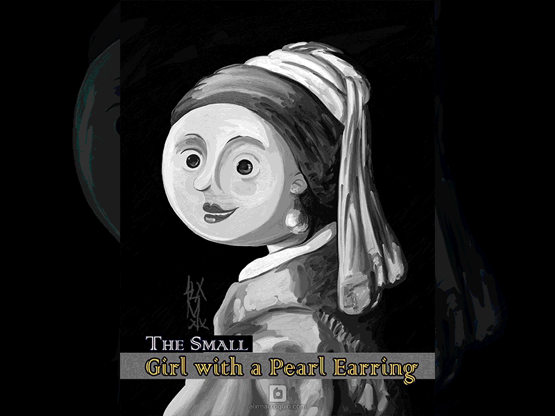 The Small Girl With A Pearl Earring artrage digital artist digital painting drawing fan art fanart gif girl homage illustration johannes vermeer layers pearl earring portfolio process small painting