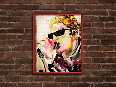 Layne Staley Day alice in chains artrage digital painting fan art framed graphic design heavy metal illustration layne staley mad season portrait poster rock and roll singer tribute