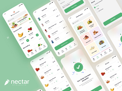 Nectar Mobile APP app design food app food delivery ui ux