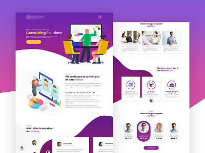 Consulting Solution Website Design design illustration ui