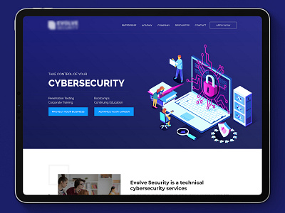 Cyber-security Landing Page Design branding cybersecurity design illlustration security typography ui ux