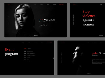 Photographer Event - Template Design clean creative dark minimal typography ui webdesign website wordpress