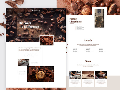 Chocolate Producer - Template Design brown clean creative food shop template typography ui ux webdesign website wordpress