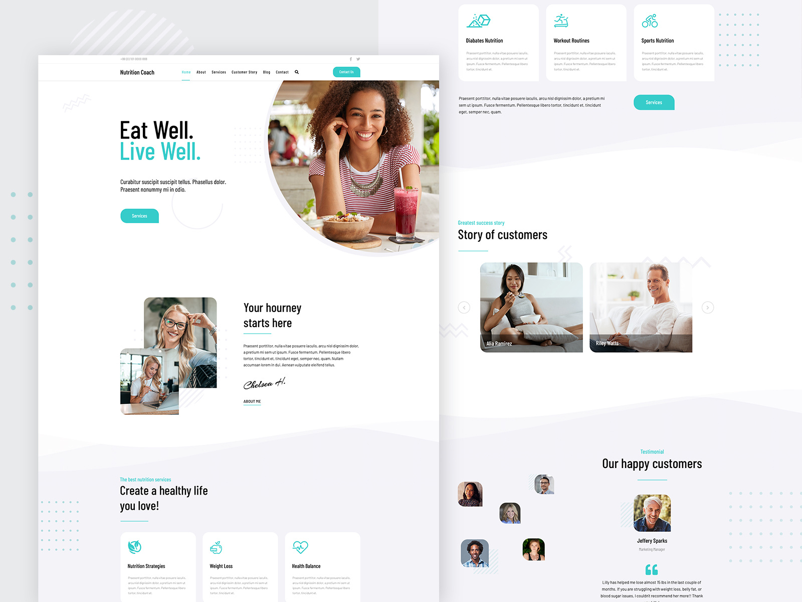 Nutrition Coach Template Design by Cuneyt Erkol on Dribbble