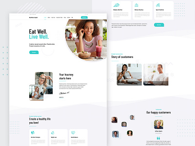 Nutrition Coach - Template Design clean creative health light minimal personal template ui ux web design webdesign website wordpress