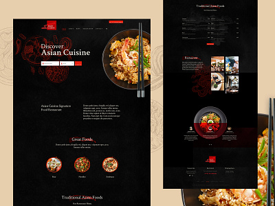 Asian Cuisine - Template Design creative dark food menu restaurant template typography ui ux webdesign website wordpress