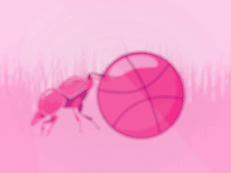 First shot Dribble tribute animation blur dribble dung beetle first shot illustration insect loop motion design thanks tribute