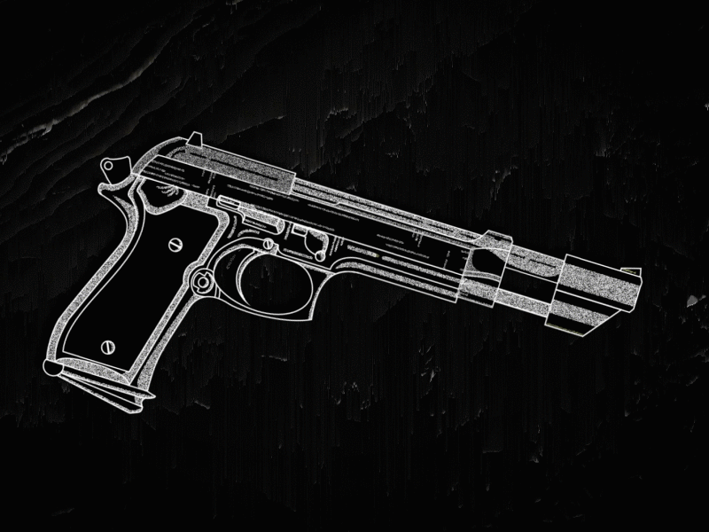 Light effect on gun 9mm after effect beretta black gun illustration juliet light effect roméo white
