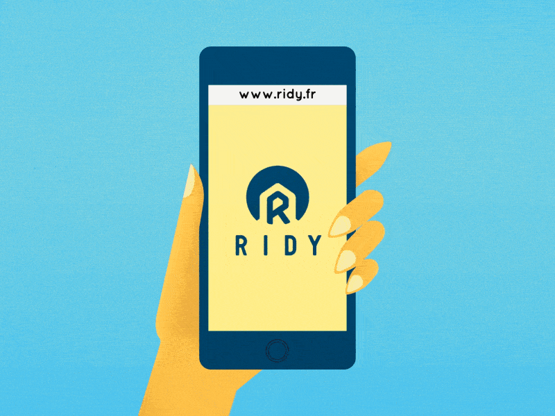 Ridy Explainer video animation app bike character explainer video motion design ridy startup textured