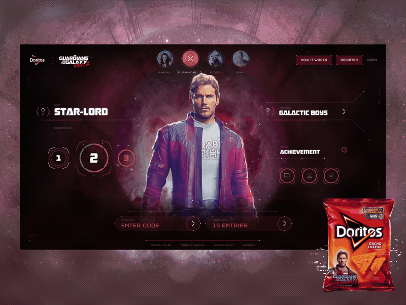 Doritos x Guardians of the Galaxy Website