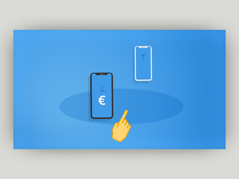 Cryptocurrency Explainer video 2d animation blue digital flat illustration iphone money motion design phone vector video