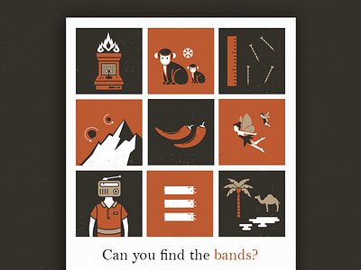 Can you find the bands? minimal music retro