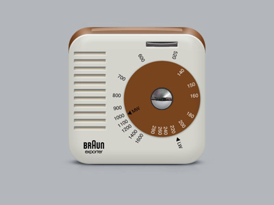 Braun exporter braun clean design exporter icon ios iphone music radio rams retro