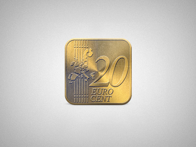 Euro cent coin currency euro icon ios iphone metal money