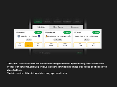 Betfair Sportsbook - Mobile UI Concept