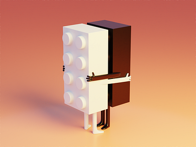 everyone’s happy and love each other 3dart blackandwhite blender blender3d cgi freehugs hug illustration lego legoart legoblocks legofigure legolove legomoc legos legotoys yinyang