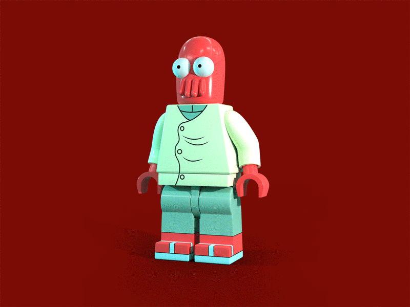 Lego Zoidberg animation blender blender3d cgi character design futurama lego zoidberg