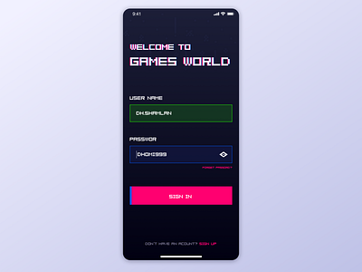 Login page for gamers app button daily 100 daily ui galaga game game app game art gamer gif gradient graphic graphic design login pattern signup sketch ui ui pack ux