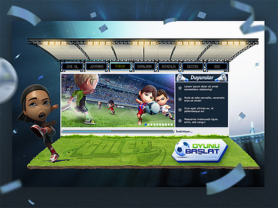 PC Game, Goley - Launcher Design confetti football game game launcher launcher ntmrbl pc game ronaldinho soccer stadium ui ui design video game