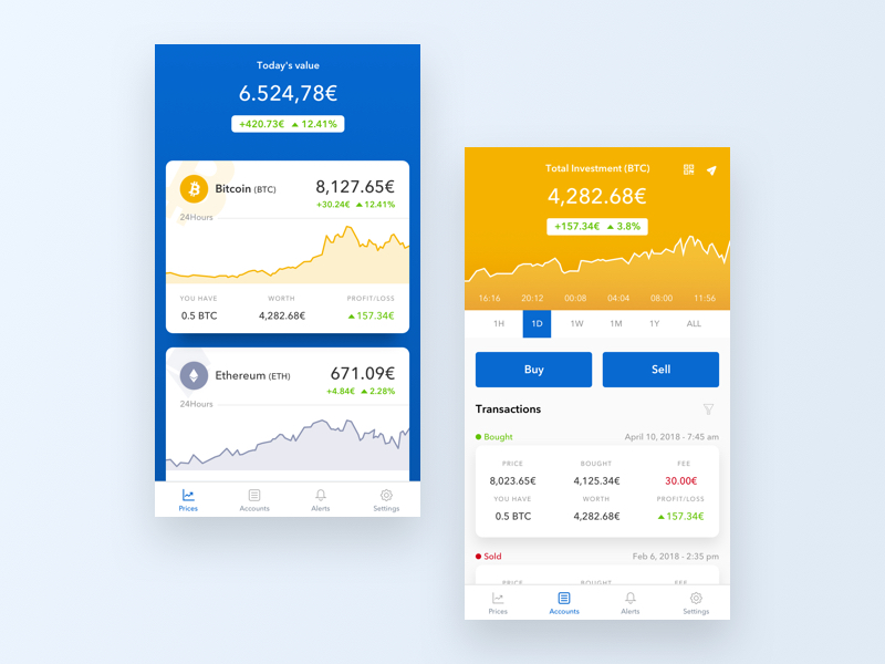 coinbase app design