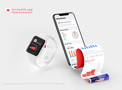 IOS Health App Improvement 3d application design illustration ios ui ux