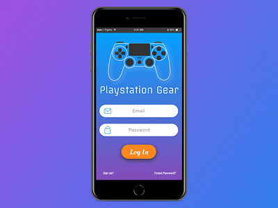 Playstation Gear app control daily ui email figma ios login mobile playstation sign in ui