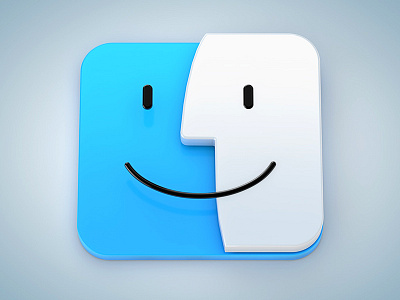 Finder 3d apple cinema 4d clean finder icon mac minimalistic osx render software texture