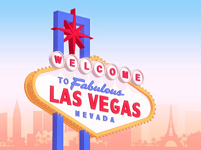 Las Vegas sign 3d casino cinema 4d illustration nevada sign vegas