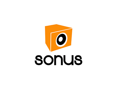 Sonus app branding logo orange identity radio speaker