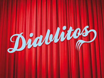 Diablitos branding curtain fork light blue logo logotype mexican restaurant