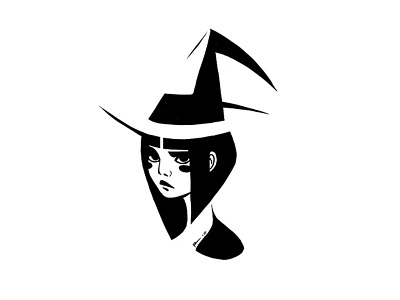 Witch character dark illustration ink logo magic witch