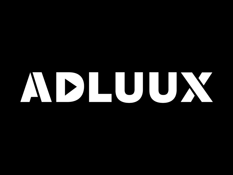 Adluux Play flat animation typography type logo lettering gif design branding eyes
