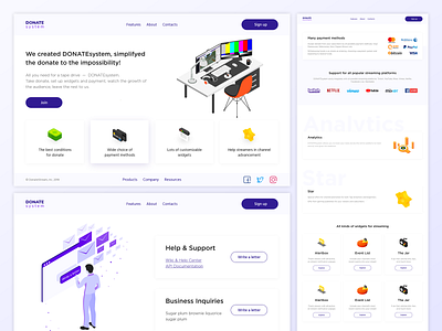 Design for DONATEsystems website contacts design donate logo payment stream ui ux web