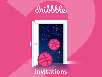 2 Dribbble invitations 2 dribbble illustration invitations